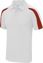 Herenpolo 'Contrast Cool' korte mouwen Arctic White/Red - L