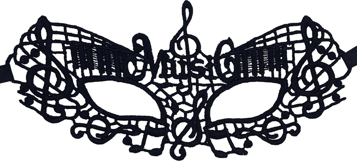 Miresa - Muziek masker MM044 - Sexy kant - Zwart