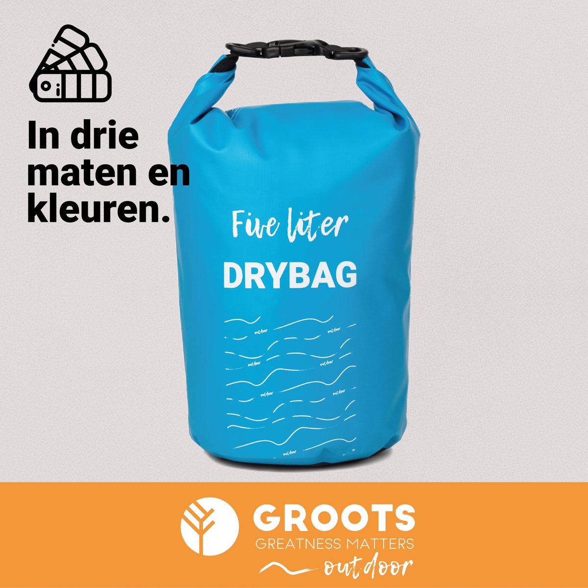 Groots 5L Drybag Blauw - Waterdichte Tas & Waterdichte Sporttas in één - Duurzaam PVC voor Zwemmen, Raften en Outdoor Avonturen