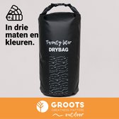 Groots 20L Drybag Zwart - Waterdichte Tas & Waterdichte Sporttas in één - Duurzaam PVC voor Zwemmen, Raften en Outdoor Avonturen