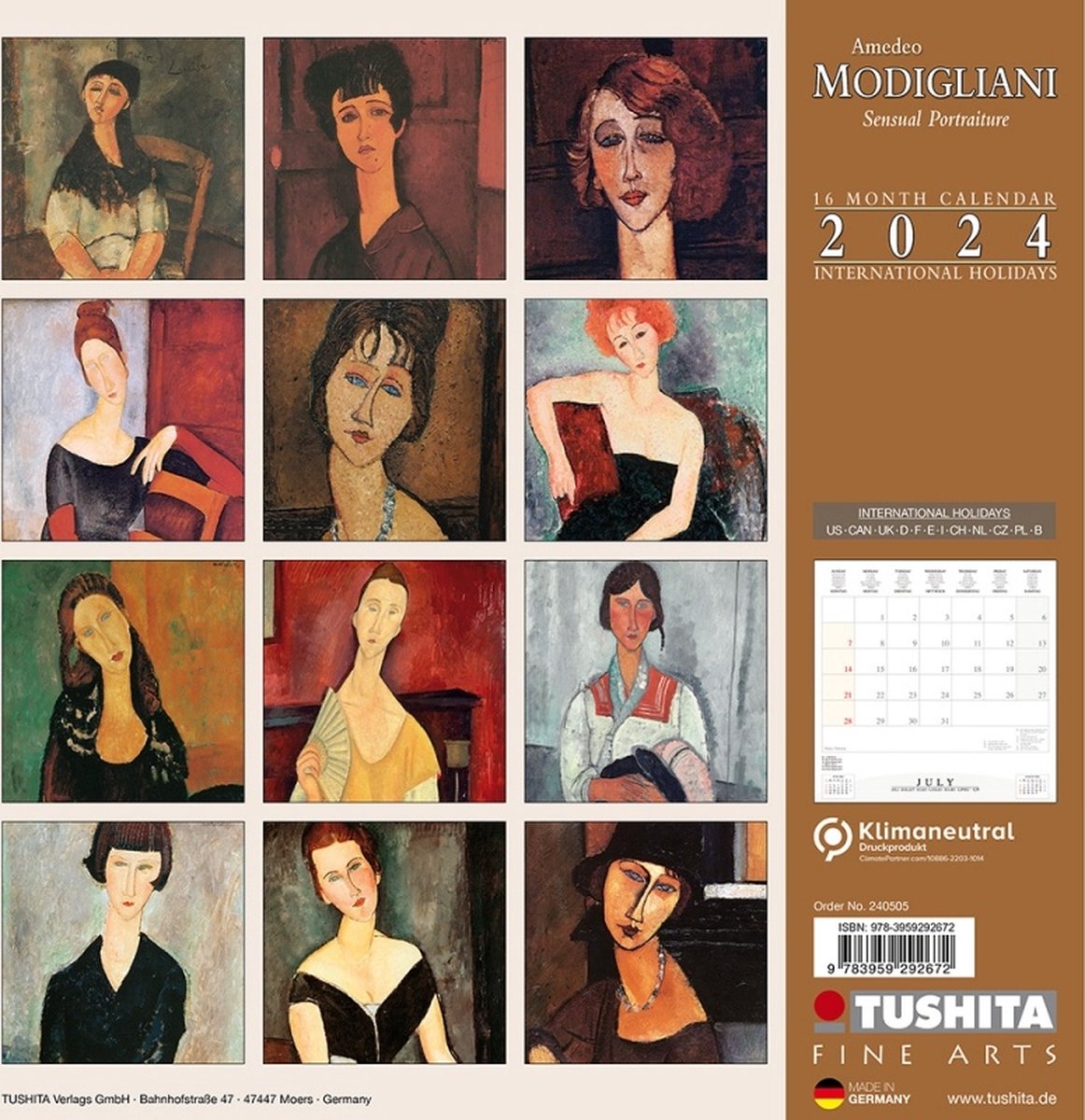 Modigliani D Portraits Kalender 2024 | bol.com