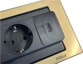 Evoline backflip messing 2x stopcontact en USB-C lader