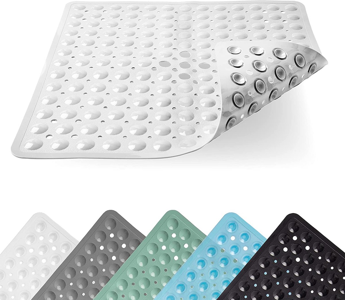 Douchemat 53 x 53 cm wit antislip douchemat in premium kwaliteit comfortabele antislip badmat antislip antibacterieel en machinewasbaar douchemat antislip