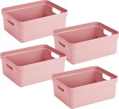 Sunware - Sigma home opbergbox 24L roze - Set van 4