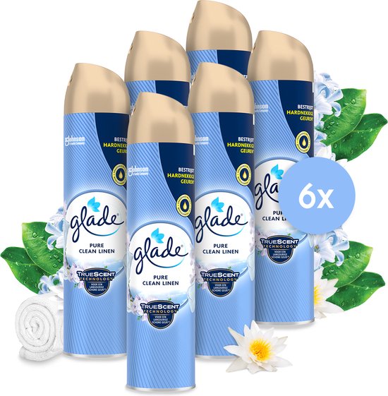 Glade Luchtverfrisser Spray Pure Clean Linen - 6 x 300ML - Glade