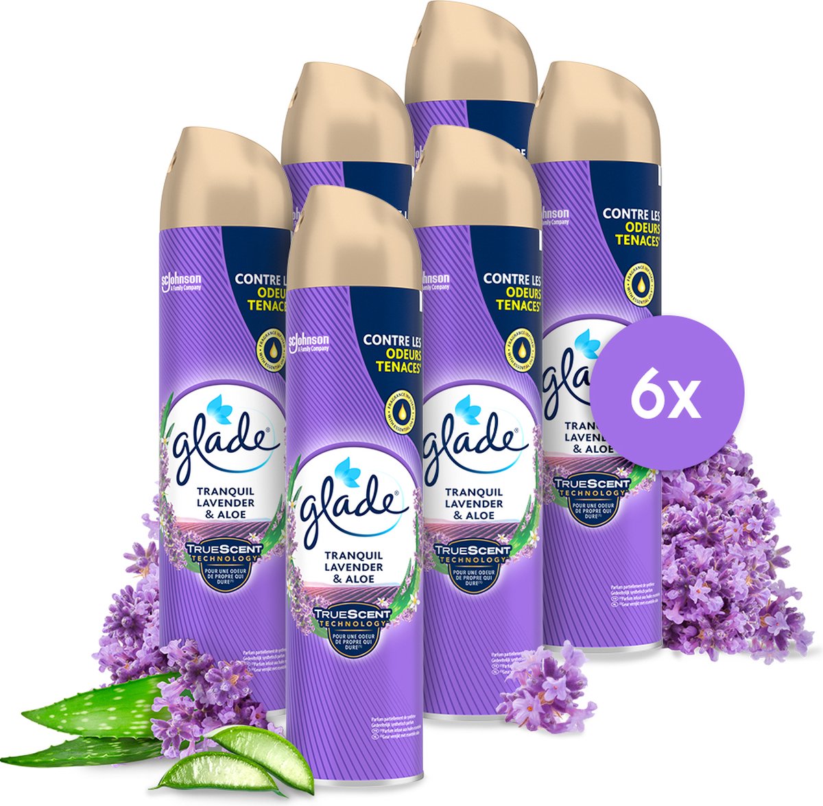 Glade Luchtverfrisser Spray Tranquil Lavender & Aloe - 6 x 300ML