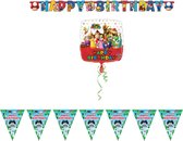 Amscan - Super Mario - Forfait décoration - Guirlande de lettres - Guirlande - Ballon aluminium - Décoration - Fête d'enfants.