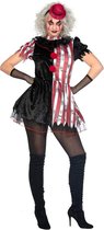 Wilbers & Wilbers - Monster & Griezel Kostuum - Inge Enge Clown - Vrouw - Rood, Zwart - XL - Halloween - Verkleedkleding