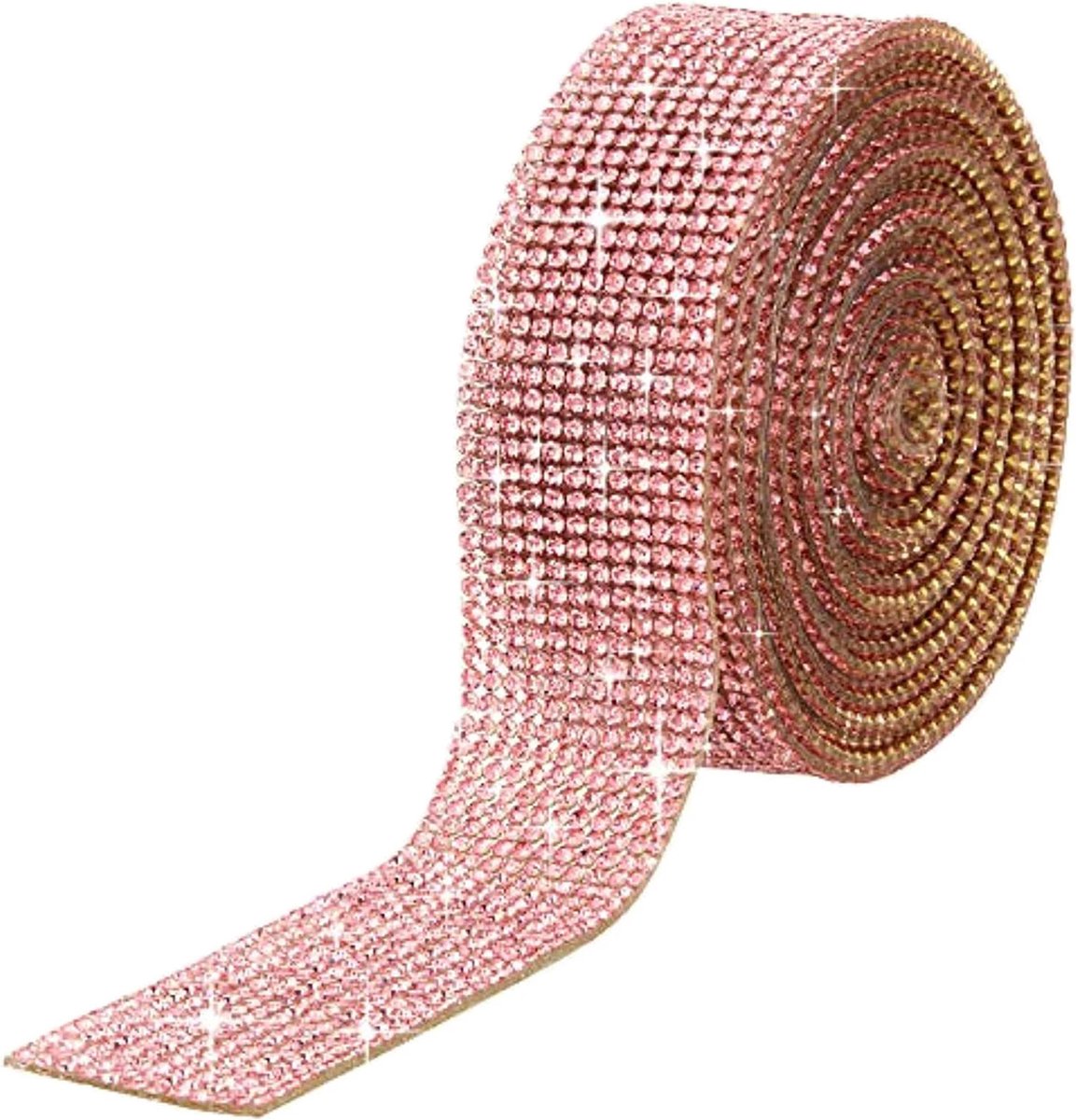 NiArt Zelfklevende Strass Lintrollen – 12-pack, Candy Kleuren, 1 Meter Per Rol, Glinsterend Decoratie Voor DIY
