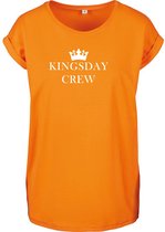 T- Shirts femme ras du cou - Oranje - Wit- L