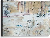 Canvas - Bruine en Witte Verfvegen en Strepen - 100x75 cm Foto op Canvas Schilderij (Wanddecoratie op Canvas)