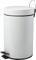 MSV Prullenbak/ poubelle à pédale - métal - blanc - 12 litres - 25 x 40 cm - taille Medium