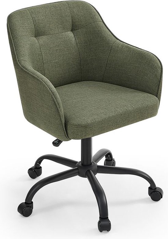 Bureaustoel - Computerstoel - Gewatteerde zitting - Met wielen - Groen