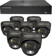 Draadloze Camerabeveiliging - Sony 5MP - 2K QHD - Set 7x Audio Dome - Zwart - Binnen & Buiten - Met Nachtzicht - Incl. Recorder & App
