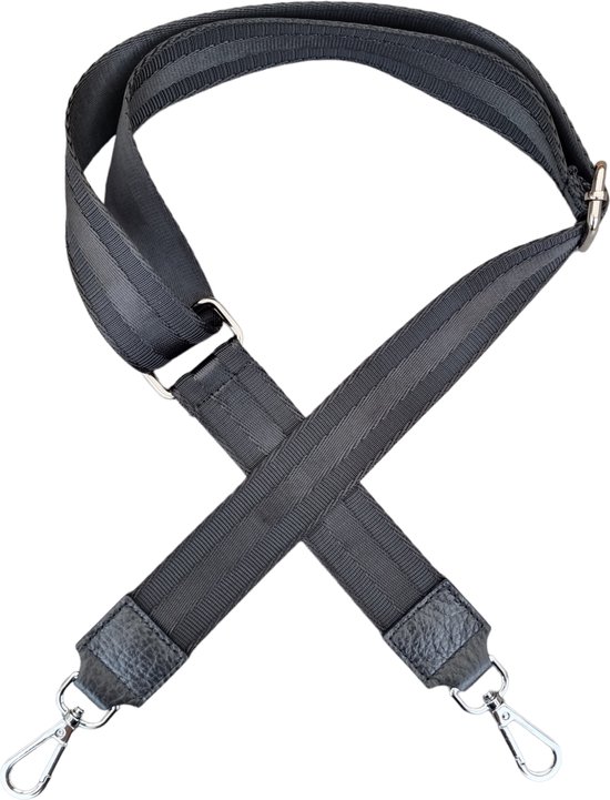 VIQRI - Tashengsel -Schouderband - Kwaliteit - Smalle Schouderriem - Tassen riem - Bag strap tassenriem - Zwart - Festival - Bag Strap - Zilver - 135 cm