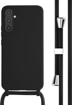 iMoshion Hoesje Geschikt voor Samsung Galaxy A34 (5G) Hoesje Met Koord - iMoshion Siliconen hoesje met koord - Zwart