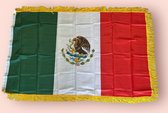 VlagDirect - Luxe Mexicaanse vlag - Luxe Mexico vlag - 90 x 150 cm - Franjes.