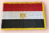 VlagDirect - Luxe Egyptische vlag - Luxe Egypte vlag - 90 x 150 cm - Franjes.