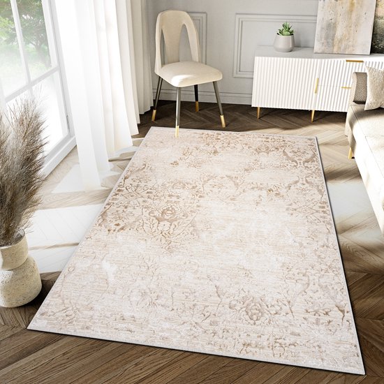 Tapiso Atlas PP Vloerkleed Beige Groen Oriental Woon