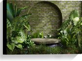 Canvas - Tuin met Groene Planten - 40x30 cm Foto op Canvas Schilderij (Wanddecoratie op Canvas)