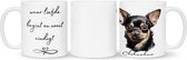 Koffie - theemok Chihuahua Beker cadeau voor haar of hem, kerst, verjaardag, honden liefhebber, zus, broer, vriendin, vriend, collega, moeder, vader, hond