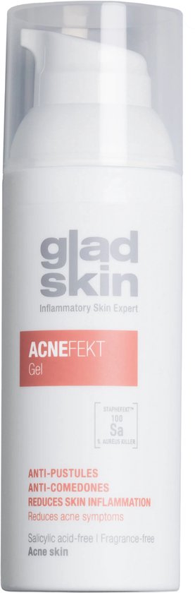 Gladskin Acnefekt Gel 30ml - Acne gevoelige huid - Met Staphefekt™ - Hypoallergene Formule - Klinisch bewezen effectief