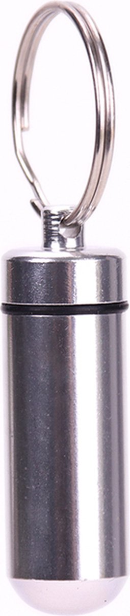 Goedkoopste Pillenkoker sleutelhanger - pillendoosje - 2 Stuks - Zilver
