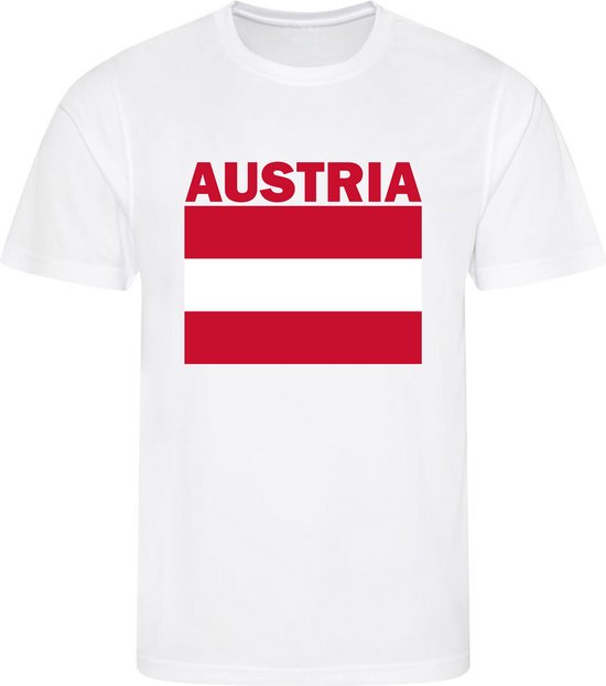 Oostenrijk - Austria - T-shirt Wit - Voetbalshirt - Maat: 158/164 (XL) - 12 - 13 jaar - Landen shirts