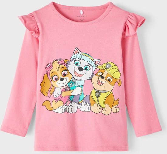 T-shirt Fille NAME IT Nmfmerida Paw Patrol – Manches Courtes, Col Rond, Coupe Normale, Lot De 1