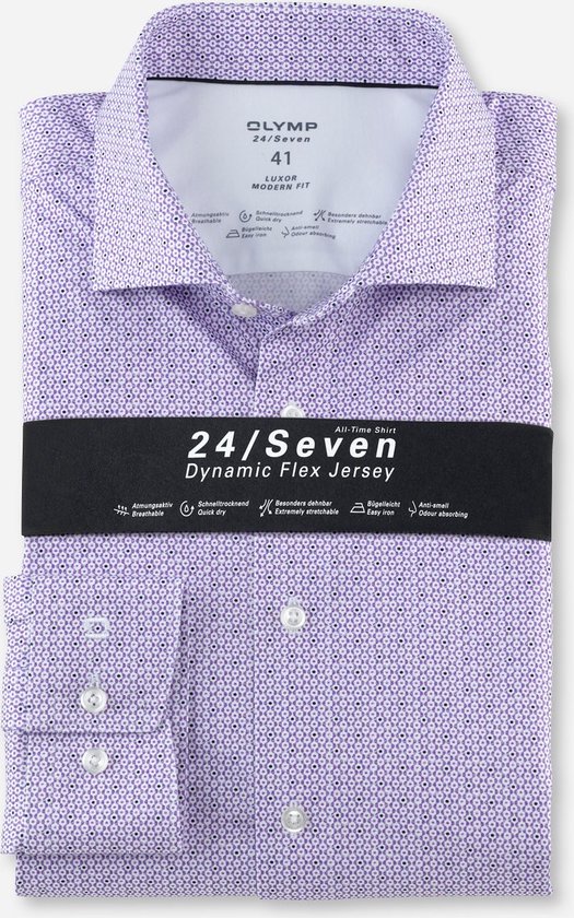 Chemise Olymp manches courtes violet