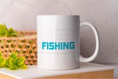 Mok Fishing - Fish - Fishing - Gift - Cadeau - Time Job - i love fishing - Vis - Vissen - Ik Hou Van Vissen - Dad - Vader - Father