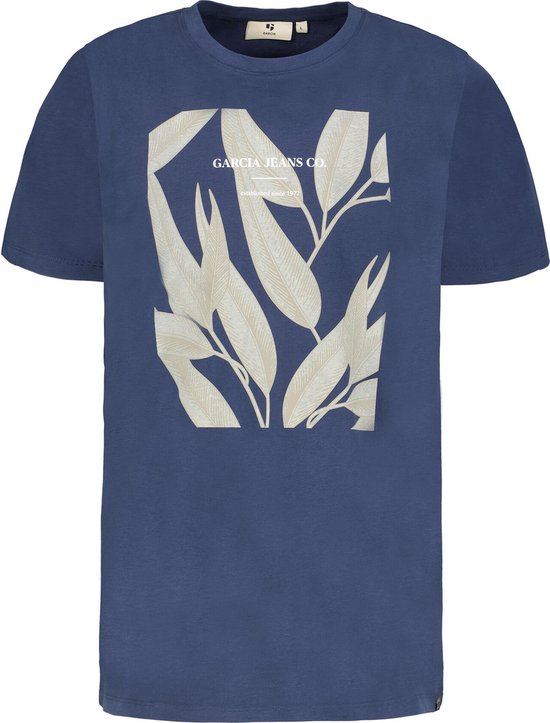 GARCIA Heren T-shirt Blauw - Maat XL | bol