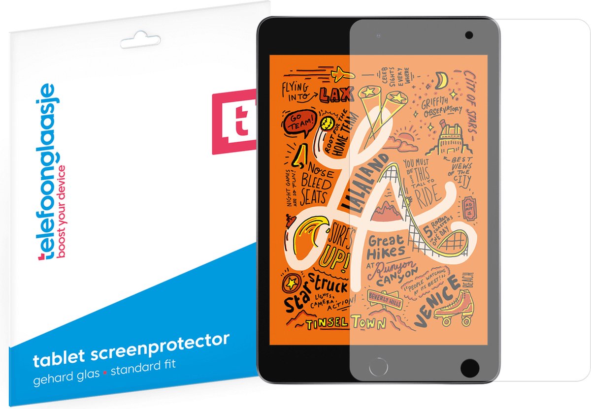 Telefoonglaasje Screenprotectors Geschikt voor iPad Mini 5 (2019) - Case Friendly - Gehard Glas Screenprotector Geschikt voor iPad Mini 5 (2019) - Beschermglas