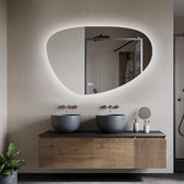 Badkamerspiegel met LED Verlichting - Asymmetrisch - Organische  Badkamerspiegel -... | bol