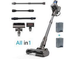 steelstofzuiger met 2 accu’s draadloos 300Watt met 5 verschillende opzetstukken - Anti-klitten systeem - Zakloos - Handstofzuiger - Kruimeldief TD1-C plus 2X accu's