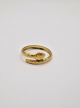 Slangen ring - Verstelbare Ring - Premium Stainless Steel - Gouden ring - Statement Piece -