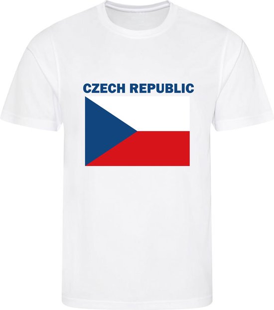 Tsjechië - Czech Republic - T-shirt Wit - Voetbalshirt - Maat: