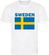 Zweden - Sweden - - T-shirt Wit - Voetbalshirt - Maat: 146/152 (L) - 11-12 jaar - Landen shirts