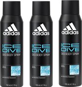 Adidas Deo Spray - Ice Dive  - Voordeelverpakking 3 x 150 ml