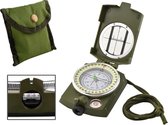 BukkitBow - Militair Kompas - Professioneel Metalen Kompas – Geschikt voor Outdoor / Surivival / Scouting set - Met Opberg Etui - Groen