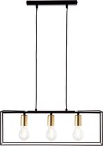 BRILLIANT lamp Arica hanglamp 3-lichts zwart / messing | 3x A60, E27, 60W, geschikt voor normale lampen (niet inbegrepen) | Schaal A ++ tot E | Kabel kan worden ingekort
