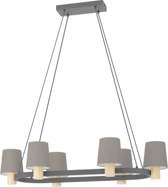 Lampe à suspension EGLO Edale - E27 - 108 cm - Zwart/ Marron / Cappuccino