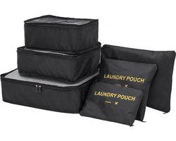 Koffer organiser - 6delig -travel packing set voor valies - travel bag zwart