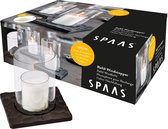 SPAAS© Windlicht - Voordeelverpakking van 6 Stuks - voor 24 uur Refill Kaarsen of Navulkaarsen Relight Kaarshouder Kaarsglas Cube Cubelight