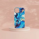 OMAZU premium luxury case iPhone 12 / Pro- Anti-Shock Case/ Hoesje - hoge kras krasbestendigheid - Kleur Ocean Blue