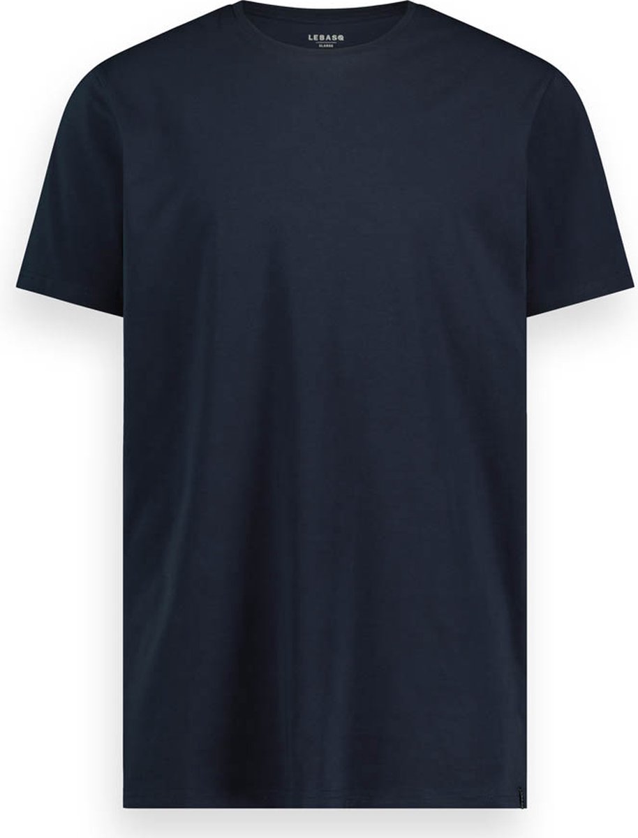 LebasQ - Miles' T-shirt voor heren - 3 pack - met Ronde hals - Extra lang - Geschikt als Ondershirt - Blauw - M - Katoen