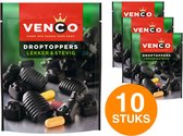 Venco Droptoppers 10 zakken Drop à 215g snoep - Lekker en stevig - Drop - Hard snoep - Stazak