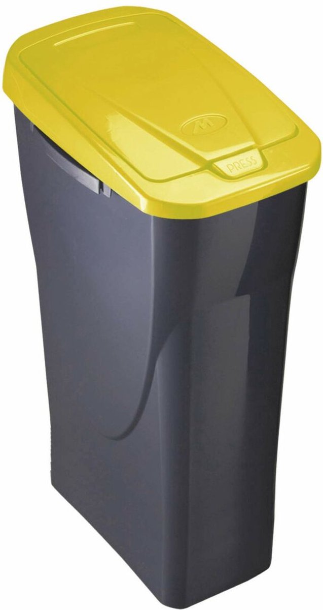 Recycling Waste Bin Mondex Ecobin Yellow With lid 25 L
