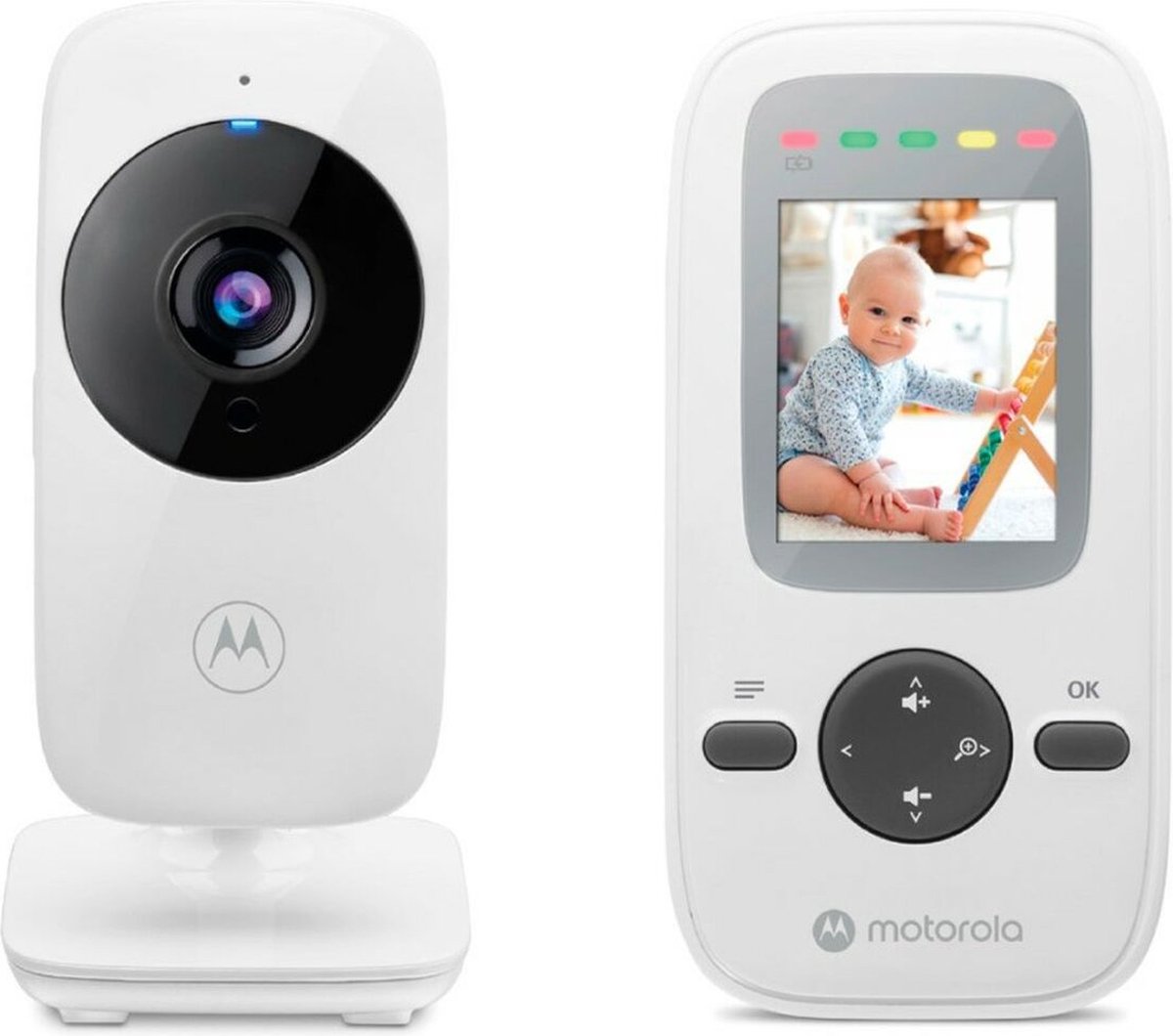 Afbeelding 2 van Motorola Nursery Babyfoon - VM481 - Video Baby Monitor - 2-Inch Kleurendisplay Ouder Unit - Infrarood Nachtzicht - Digital Zoom - Bereik tot 300 Meter - Wit