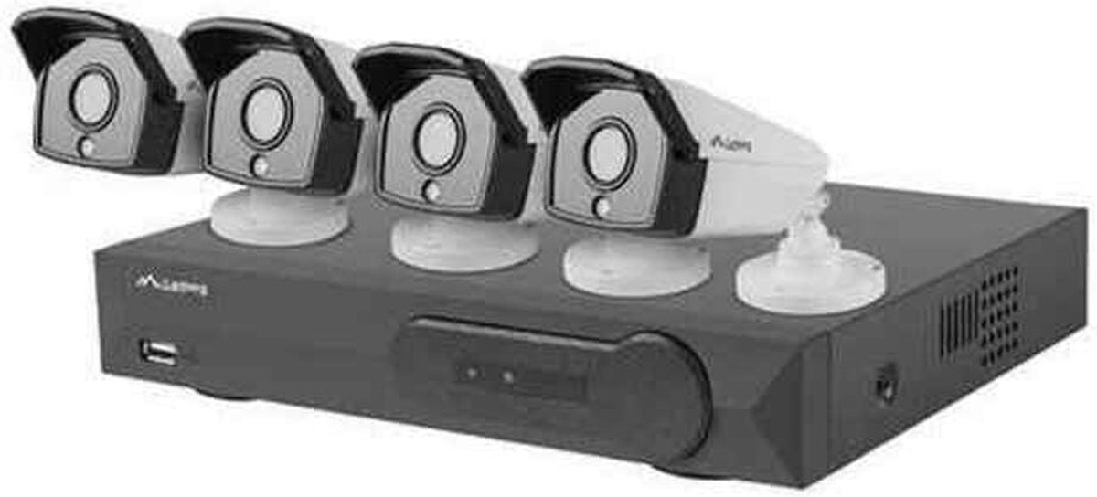 Lanberg Camerabeveiliging set - Incl. Recorder - 5MP - 4 stuks - Poe ondersteunend